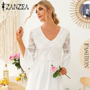 Zanzea Vintage Boho  Style Floral Lace Dress